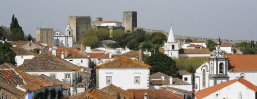 Obidos - widok na miasteczko z murów obronnych