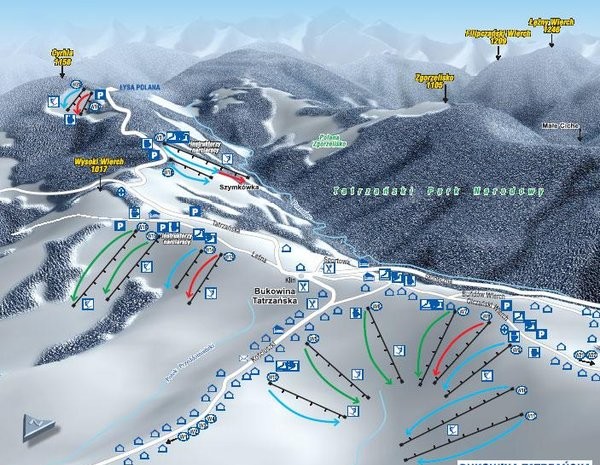 Bukowina Tatrzańska - mapa tras