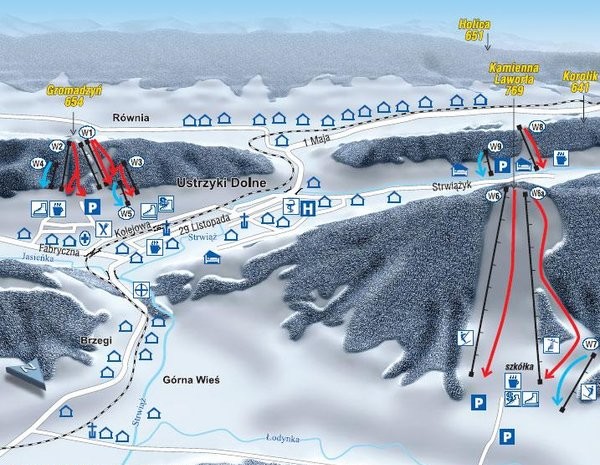 Ustrzyki Dolne - trasy i wyciągi