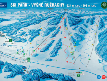 Vysne Ruzbachy - mapa stoku