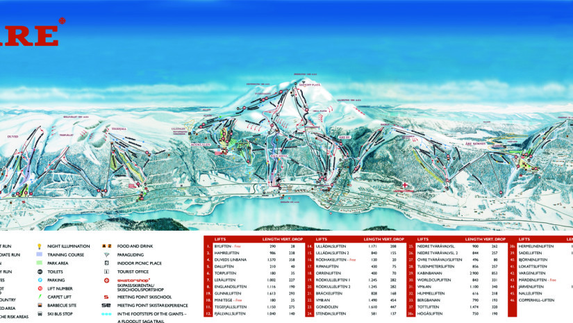 Mapa ośrodka Åre