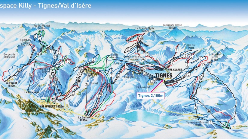 Mapa ośrodka Espace Killy