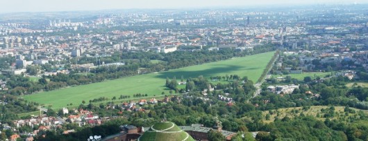 Panoramiczny widok na Błonia