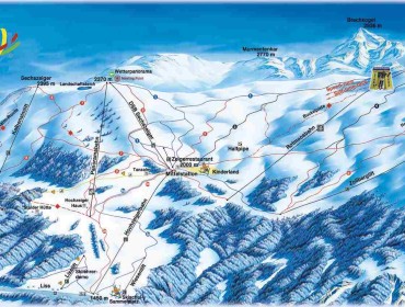 Mapa Hochzeiger - największego z 3 ośrodków narciarskich w dolinie Pitztal