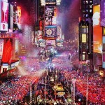 Rozświetlony ferią barw i fajerwerków Times Square