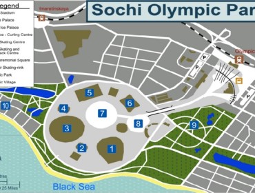 Mapka miasteczka olimpijskiego w Soczi