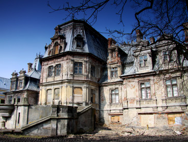 Niszczejący majątek w Guzowie to smutny widok. Pałac czeka na swojego sponsora. Źródło: Wikipedia