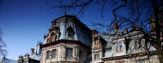 Niszczejący majątek w Guzowie to smutny widok. Pałac czeka na swojego sponsora. Źródło: Wikipedia