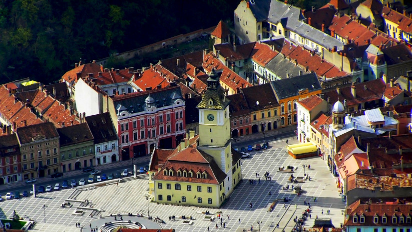 Widok z lotu ptaka na Brașov