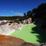 Fluorescencyjno-zielone jeziorko w rezerwacie Wai-O-Tapu